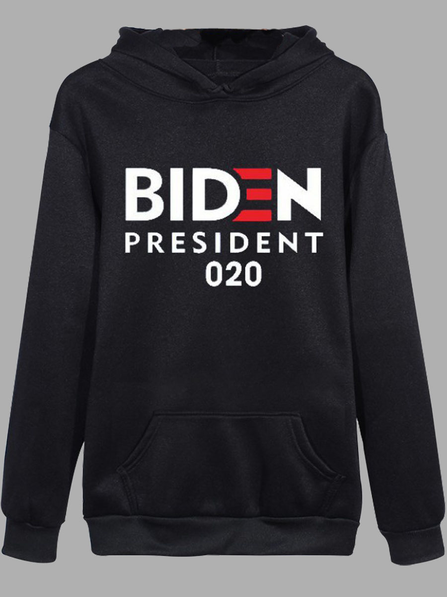 

lovely Leisure Hooded Collar Letter Print Black Men Hoodie