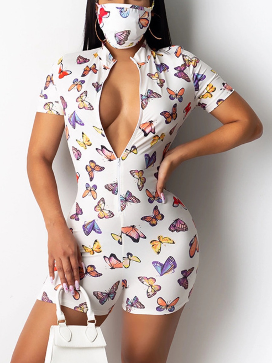 

lovely Casual Butterfly Print White Sleepwear