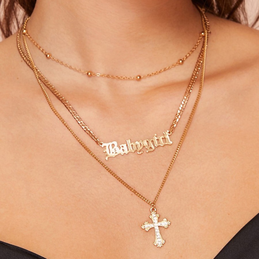 

lovely Stylish Cross Gold Necklace