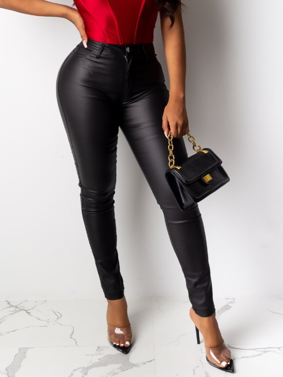 

lovely Street Basic Skinny Black Pants