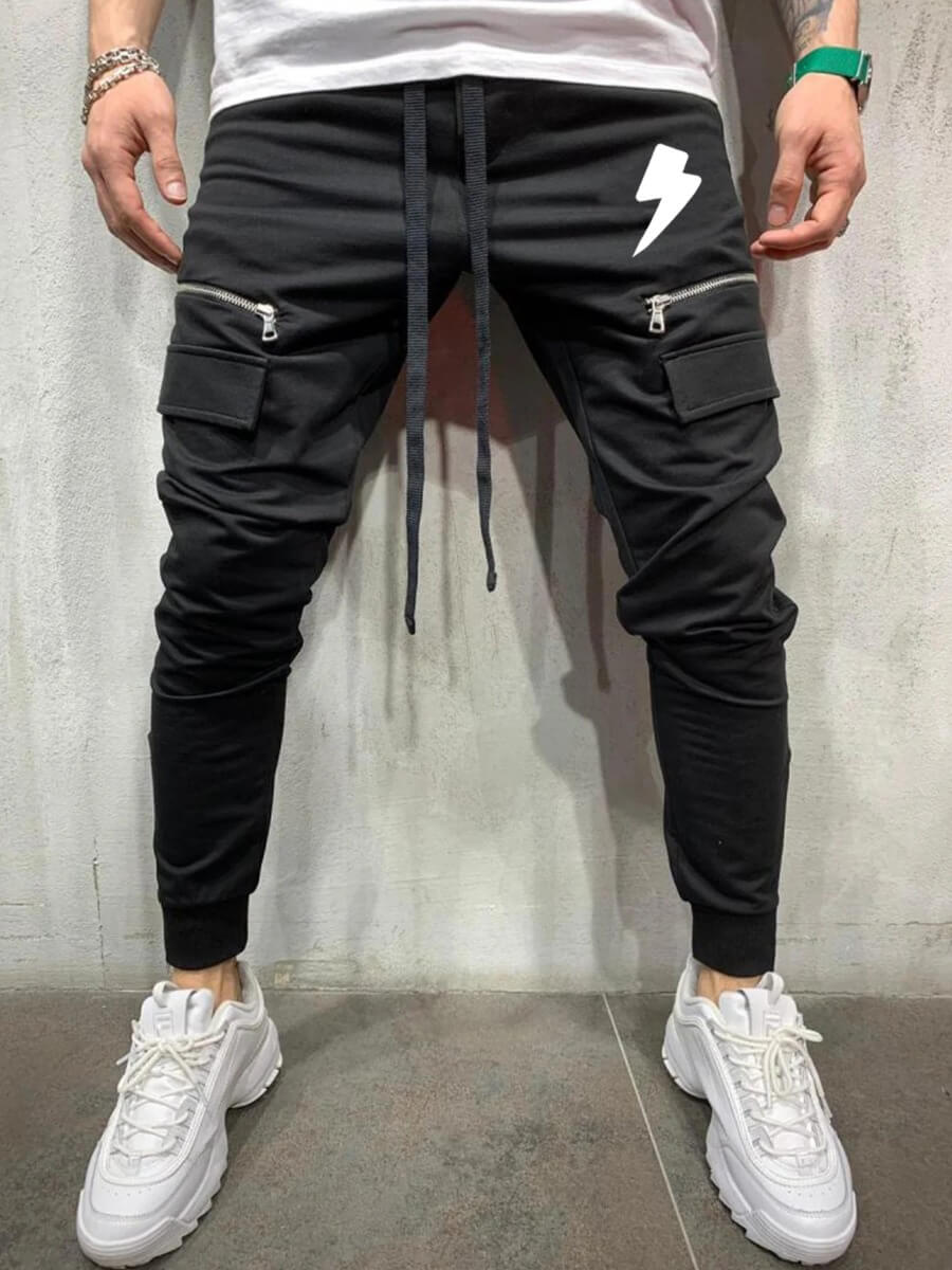 

Lovely Casual Pocket Patched Black Men Pants
