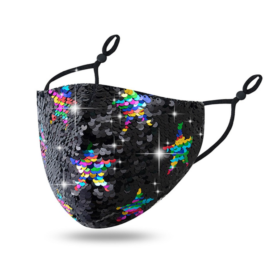 

lovely Sequined Multicolor Face Mask, Multi