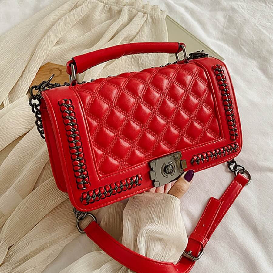 

LW Chic Patchwork Red Crossbody Bags