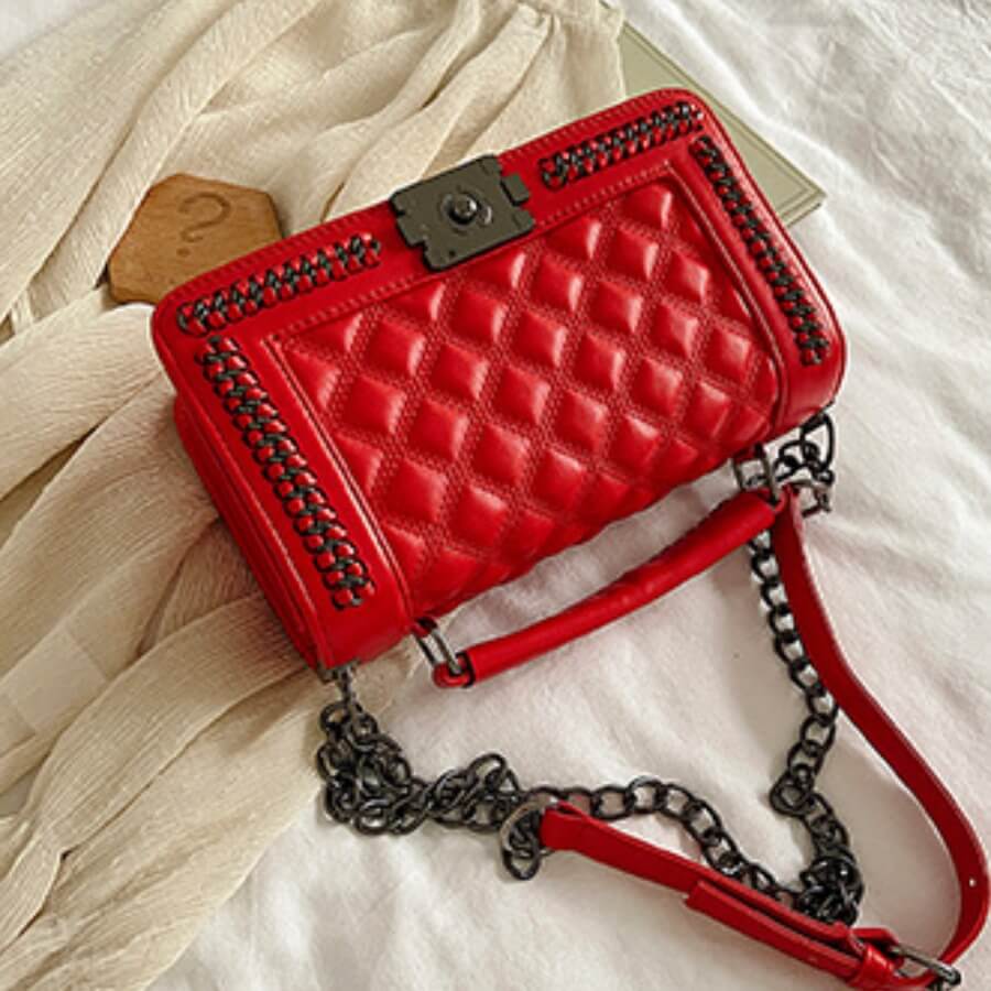 Lovely Chic Patchwork Red Crossbody Bag