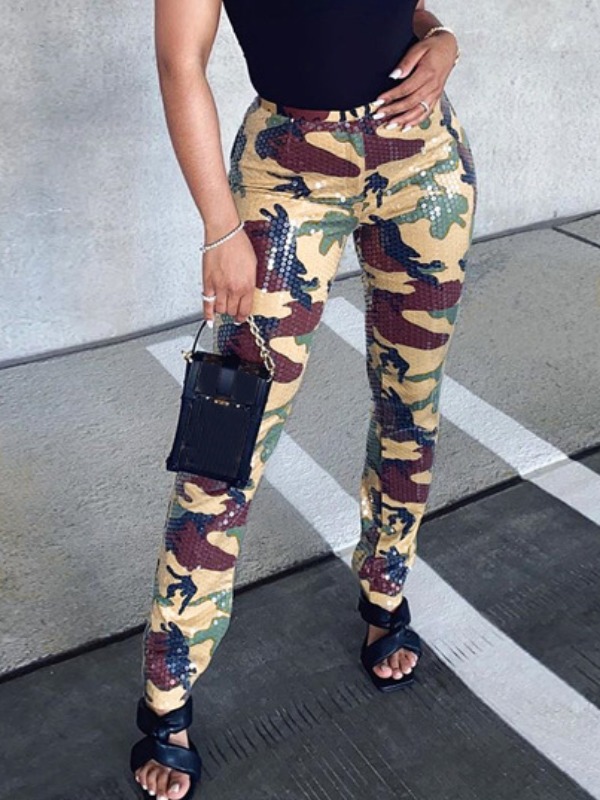 

lovely Street Camouflage Print Pants, Camo