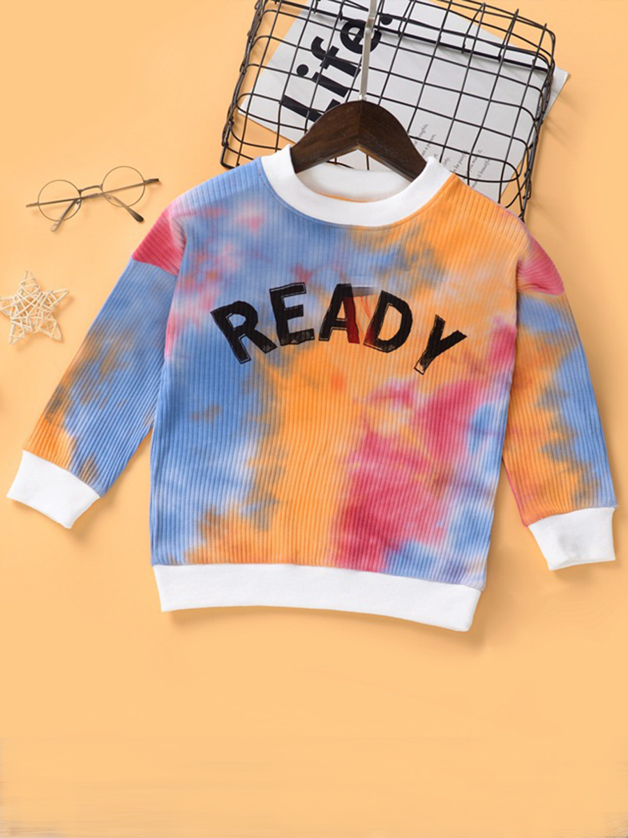 

lovely Casual O Neck Letter Print Multicolor Girl Hoodie, Multi