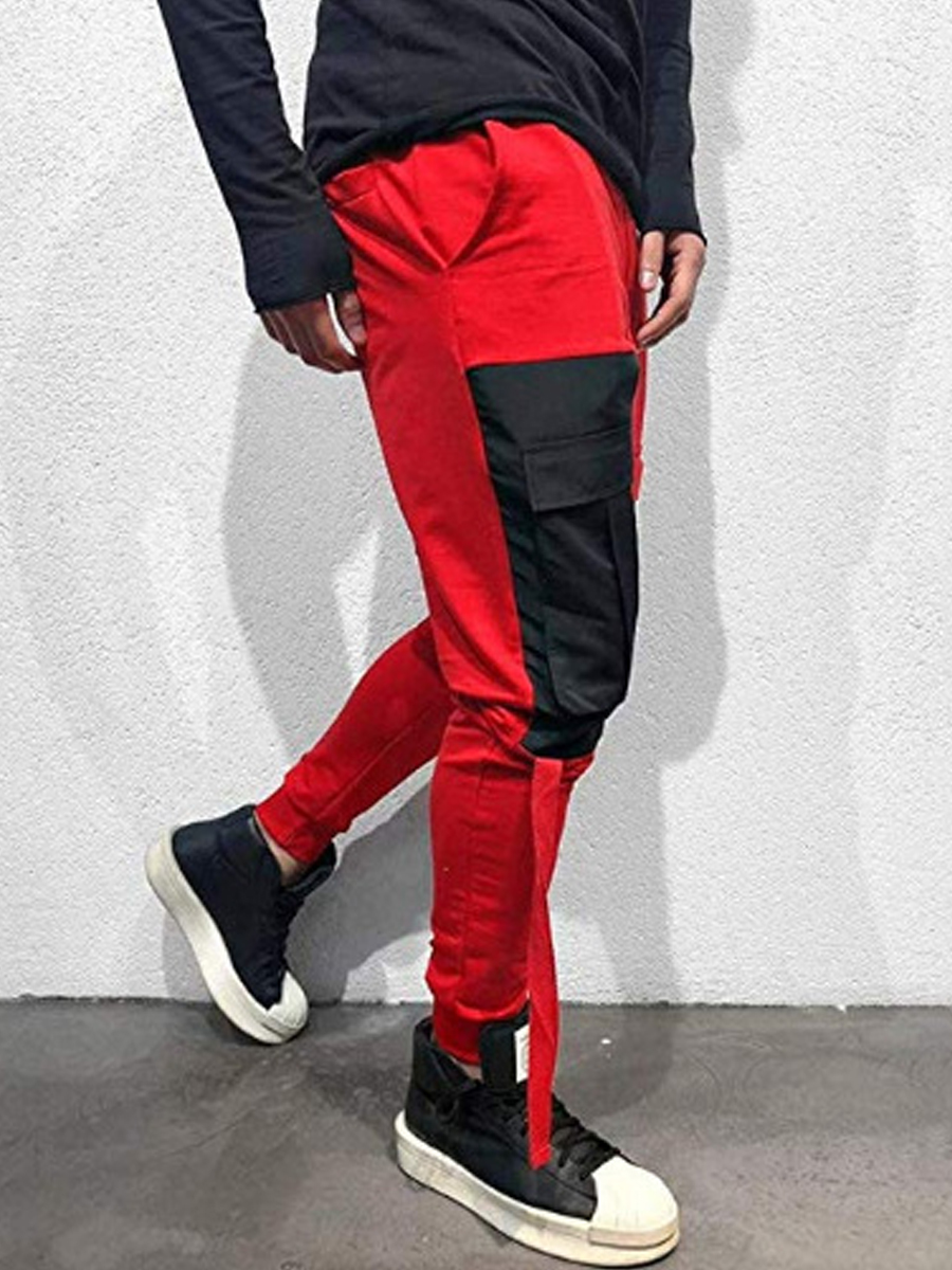 

lovely Stylish Pocket Patched Red Men Pants