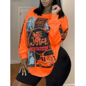 LW Plus Size O Neck Print Shorts Set