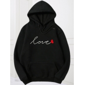 LW COTTON Hooded Collar Heart Love Letter Print Ho