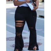 LW Street Broken Holes Black Jeans