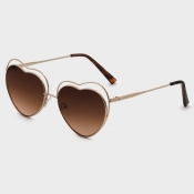lovely Trendy Heart Brown Sunglasses