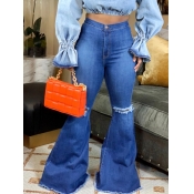 LW Stylish Broken Holes Blue Jeans