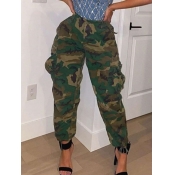 Lovely Street Camo Print Pocket Patched Pants