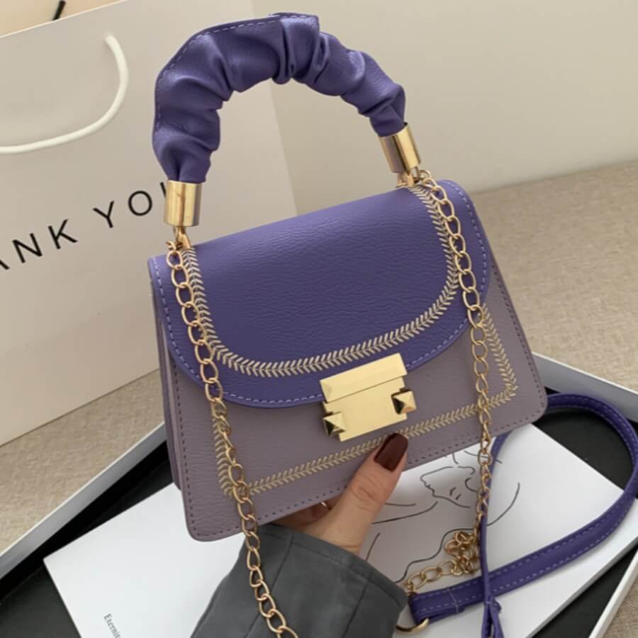 

LW Trendy Patchwork Purple Crossbody Bag