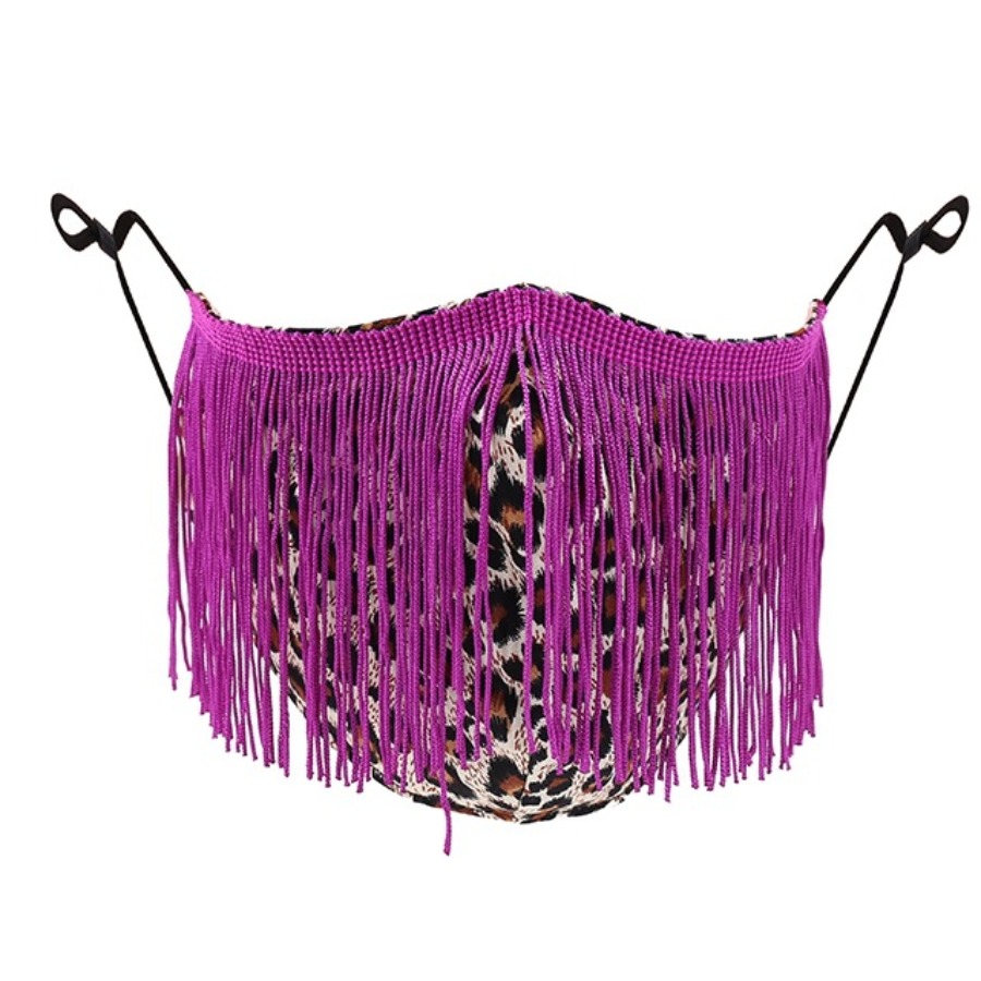 

Lovely Tassel Design Purple Face Mask