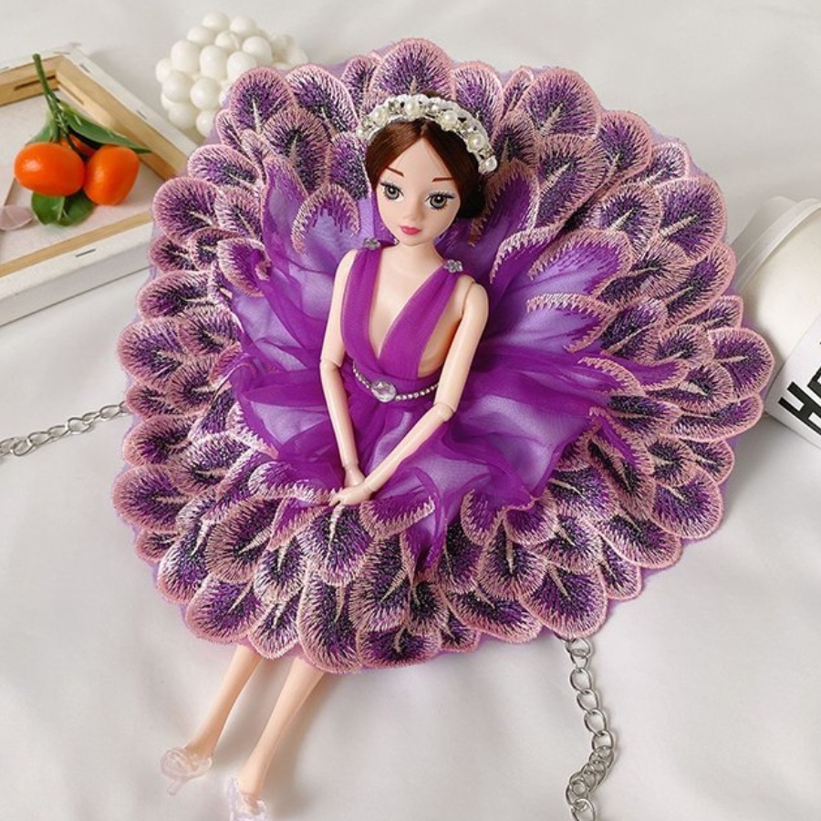 

lovely Chic Chain Strap Purple Crossbody Bag
