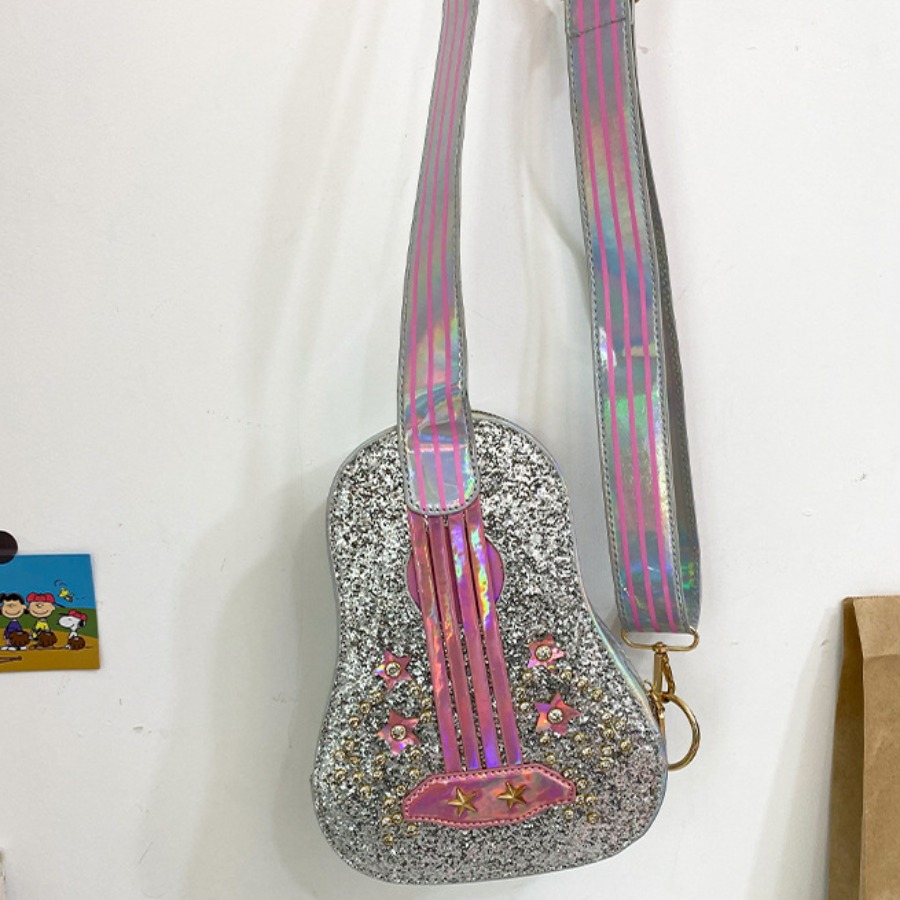 

lovely Chic Sequined Silver Crossbody Bag