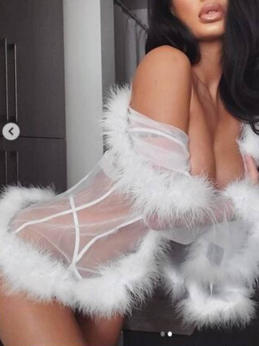 

Lovely Sexy See-through White Sleepwear(Without Bra Sets)
