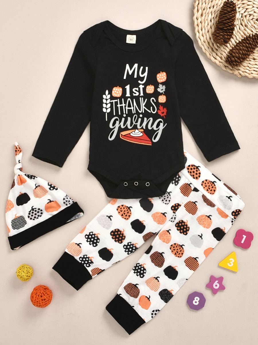 

lovely Leisure O Neck Letter Print Black Girl Two-piece Pants Set