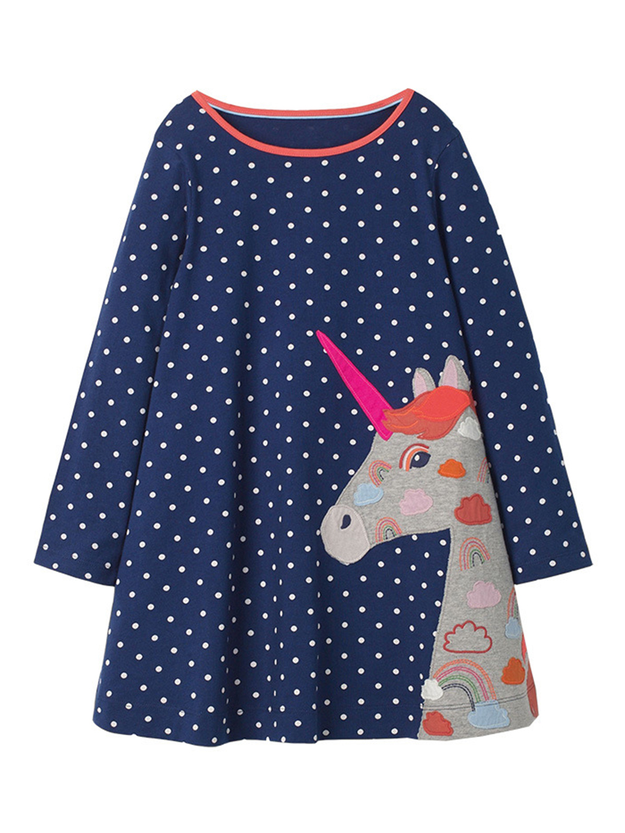 

lovely Sweet O Neck Dot Print White Girl Knee Length Dress, White dot