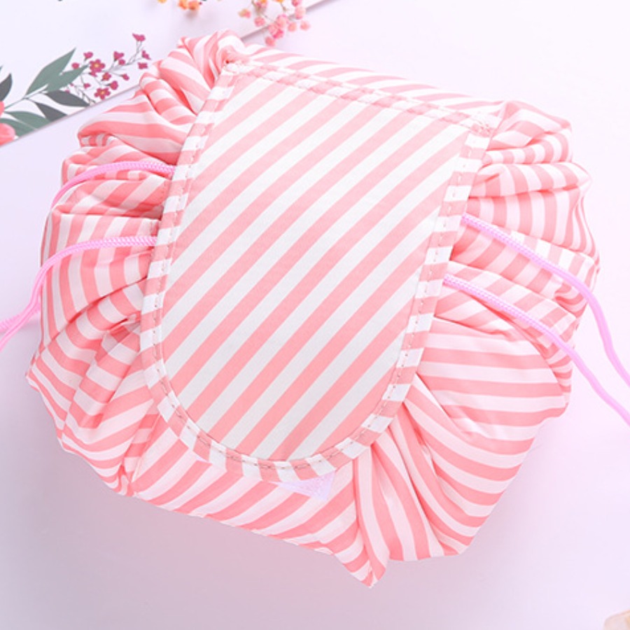 

lovely Trendy Striped Pink Makeup Bags