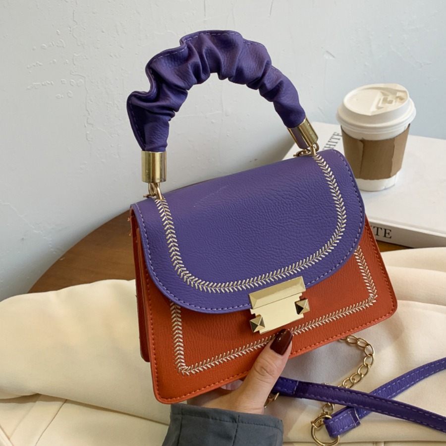 

Lovely Trendy Patchwork Jacinth Crossbody Bag
