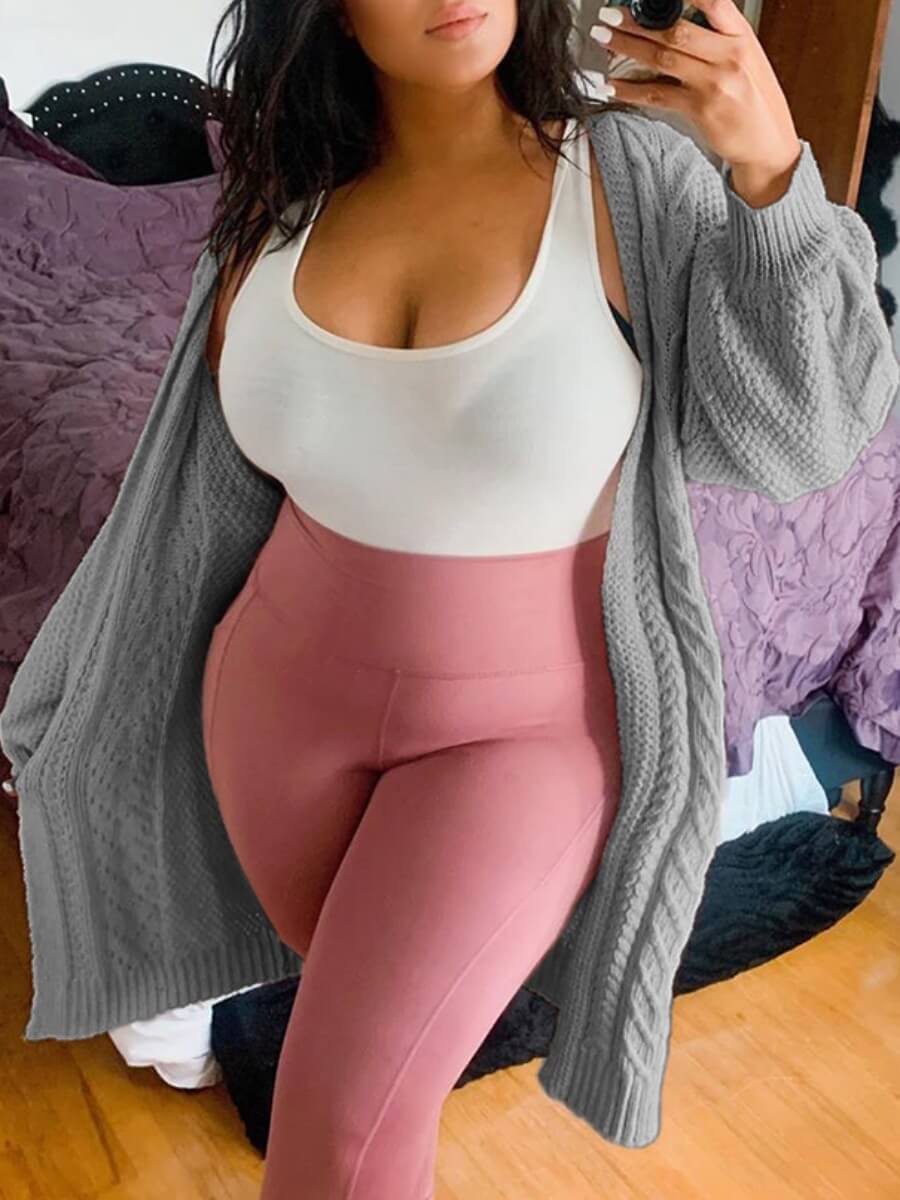 

Lovely Leisure Loose Grey Long Cardigan