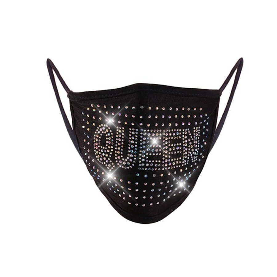 

Lovely Hot Drilling Decorative Black Face Mask
