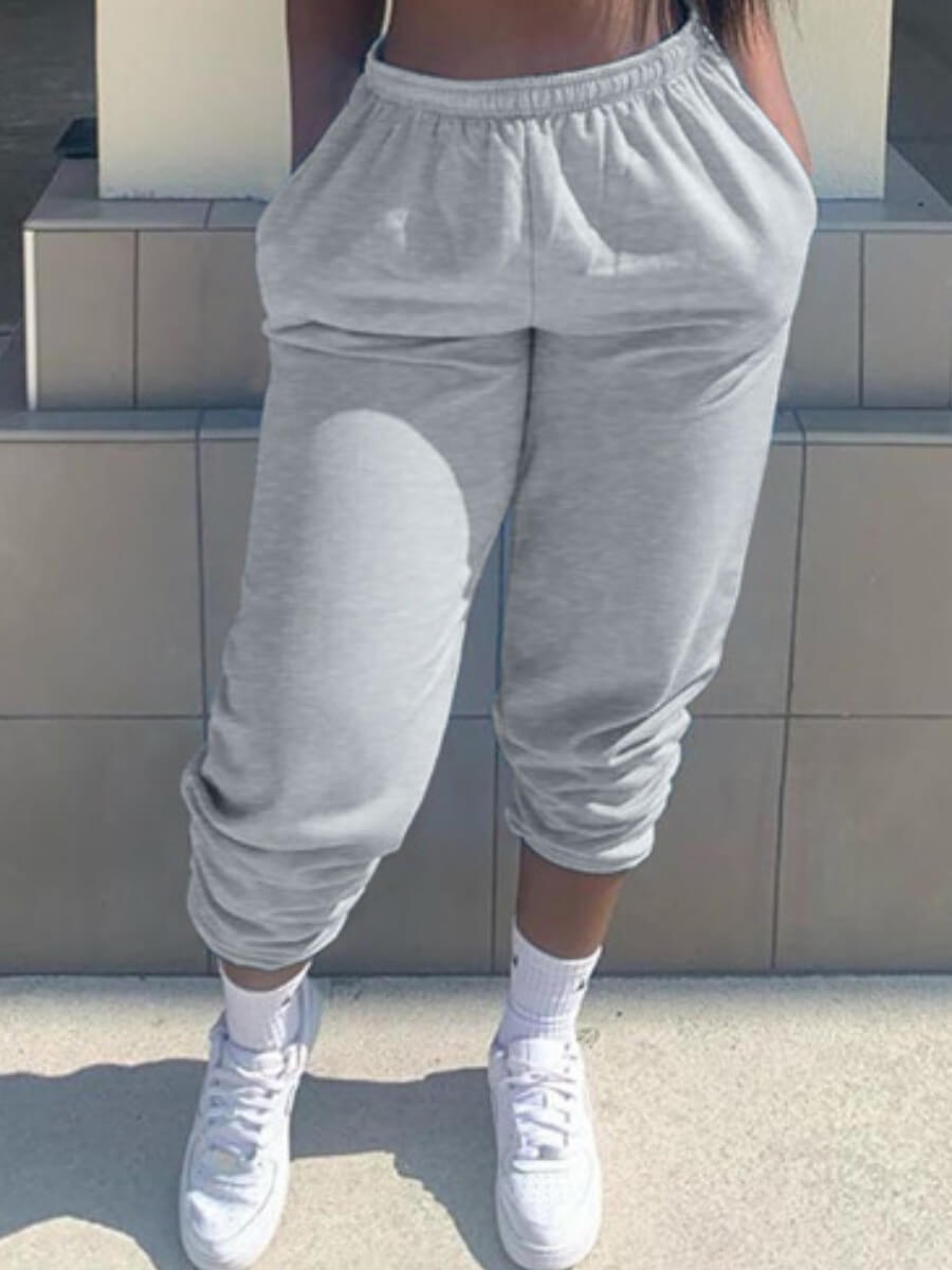 

Lovely Casual Loose Grey Pants