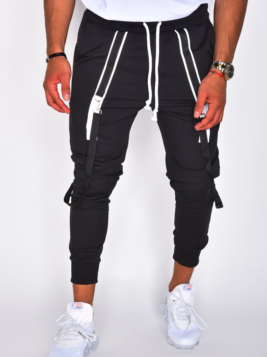 

lovely Casual Patchwork Black Men Pant