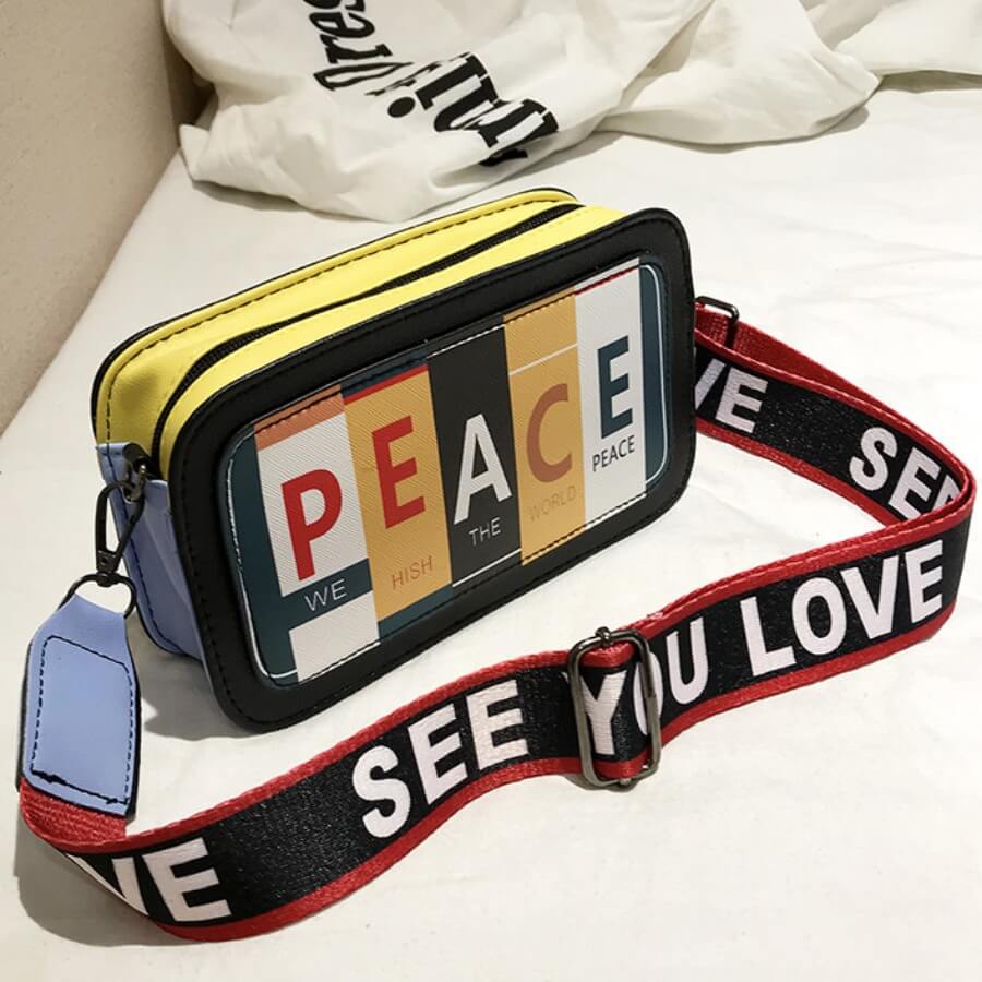 

Lovely Stylish Letter Print Black Crossbody Bag