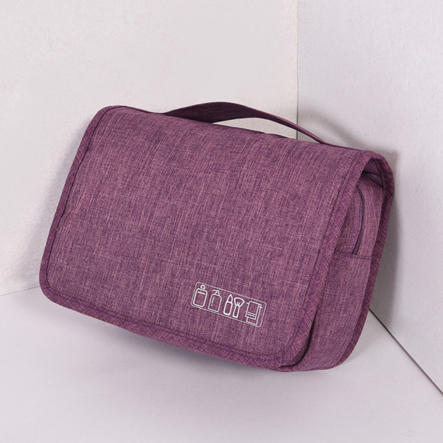 

lovely Chic Print Zipper Design Purple Makeup Bag