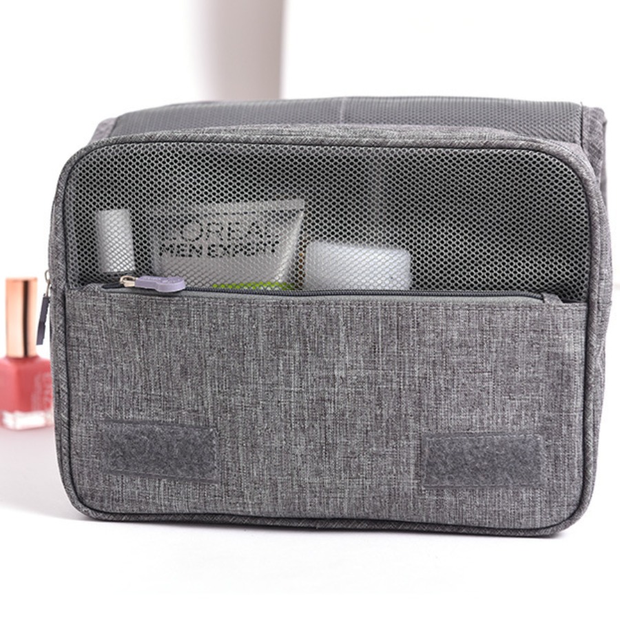 

lovely Chic Print Zipper Design Grey Makeup Bag