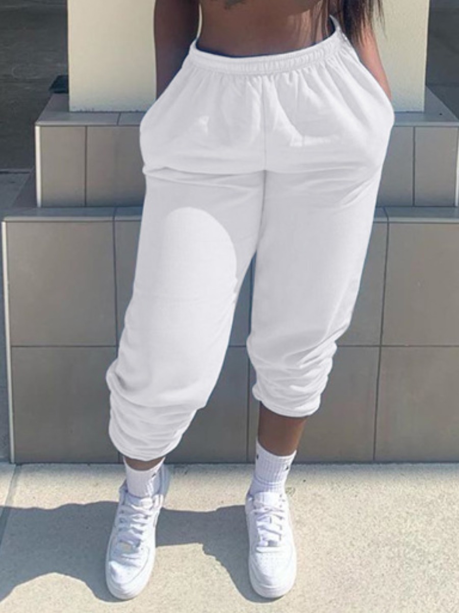 

lovely Casual Loose White Pants