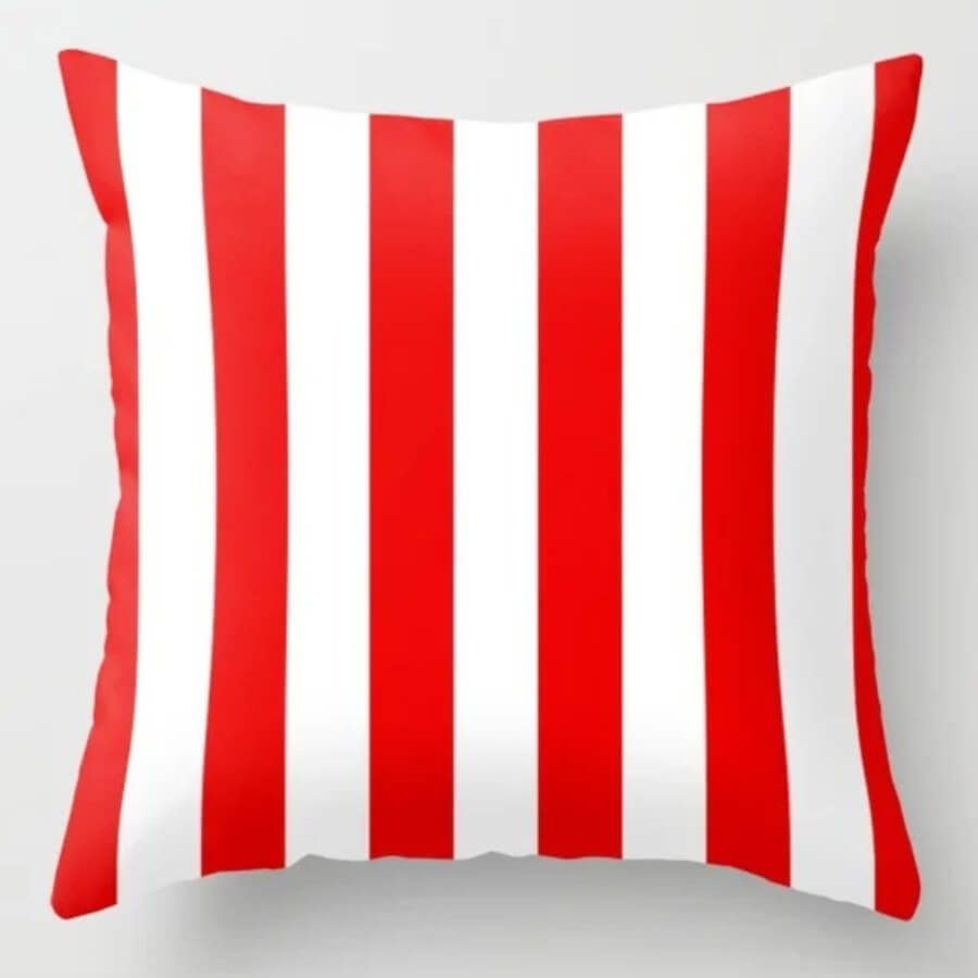 

Lovely Cosy Striped Red Decorative Pillow Case
