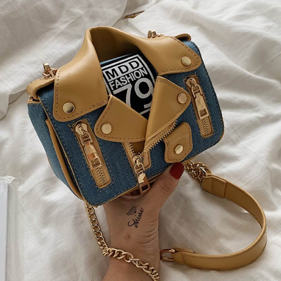 Lovely Chic Chain Strap Baby Blue Crossbody Bag