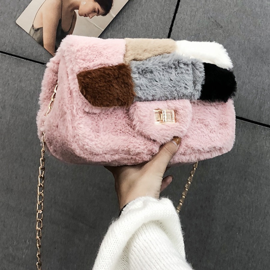 

lovely Stylish Chain Strap Pink Crossbody Bag