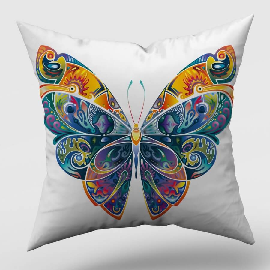 lovely Chic Butterfly Print Multicolor Decorative Pillow Case