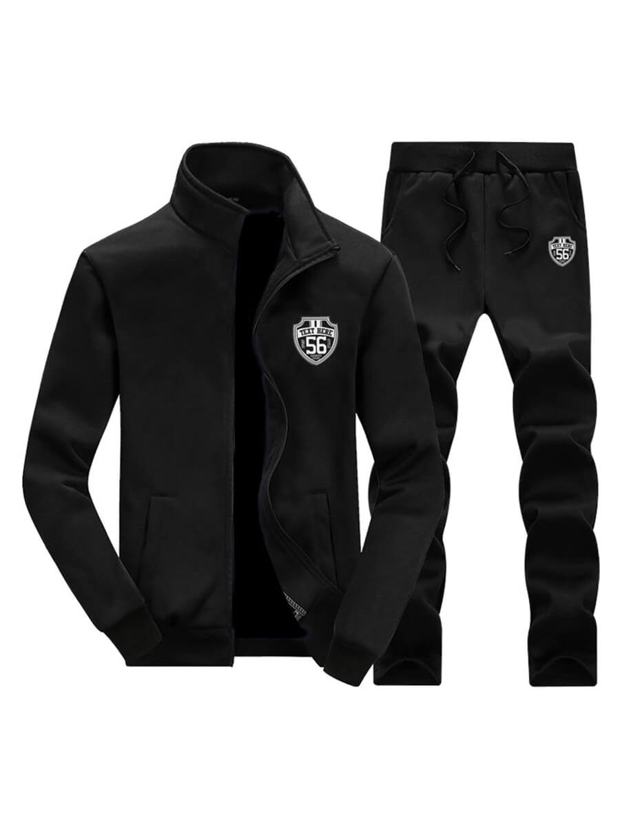 

LW Men Zipper Design Oversized Pants Set, Black
