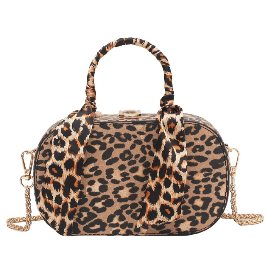 

Lovely Chic Leopard Print Chain Strap Brown Crossbody Bag