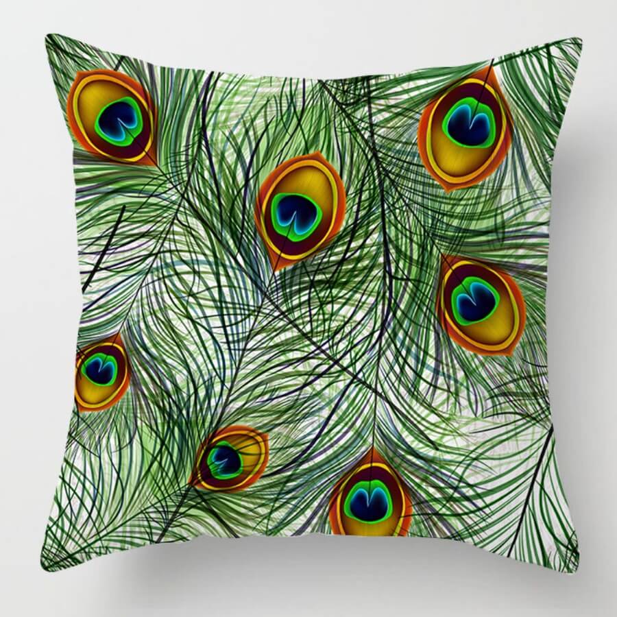 

Lovely Chic Print Green Decorative Pillow Case
