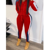 LW Hooded Collar Patchwork Tracksuit Set