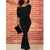 Lovely Leisure Basic Black One-piece Jumpsuit