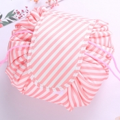 lovely Trendy Striped Pink Makeup Bags