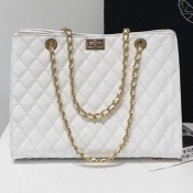 lovely Trendy Chain Strap White Shoulder Bags