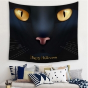 lovely Stylish Cartoon Print Black Table Linens