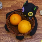 Lovely Trendy Cartoon Black Fruit Plate