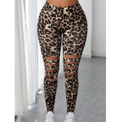 LW Street Leopard Print Broken Holes Leggings