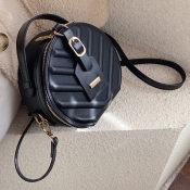 Lovely Stylish Zipper Design Black Crossbody Bag
