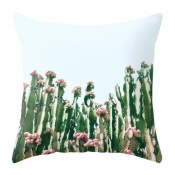 Lovely Trendy Plants Print Green Decorative Pillow